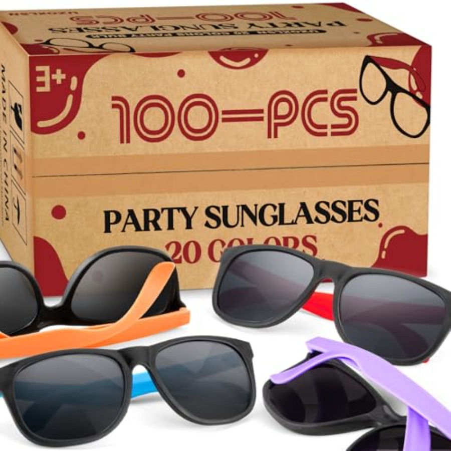 Wedding Supply Bulk - 100 Pack Neon Color Sunglasses Bulk
