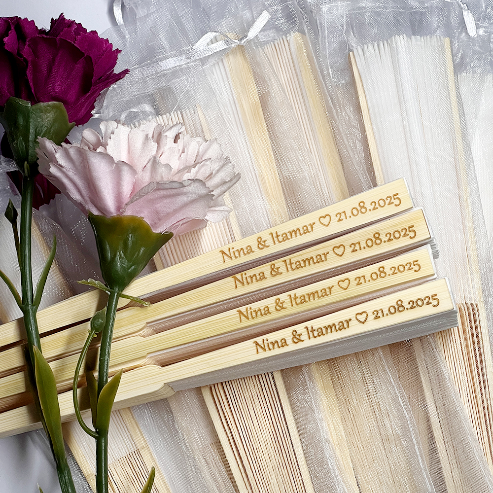 Wedding Supply Bulk - 10-90pcs Personalized Engraved White Folding Elegant