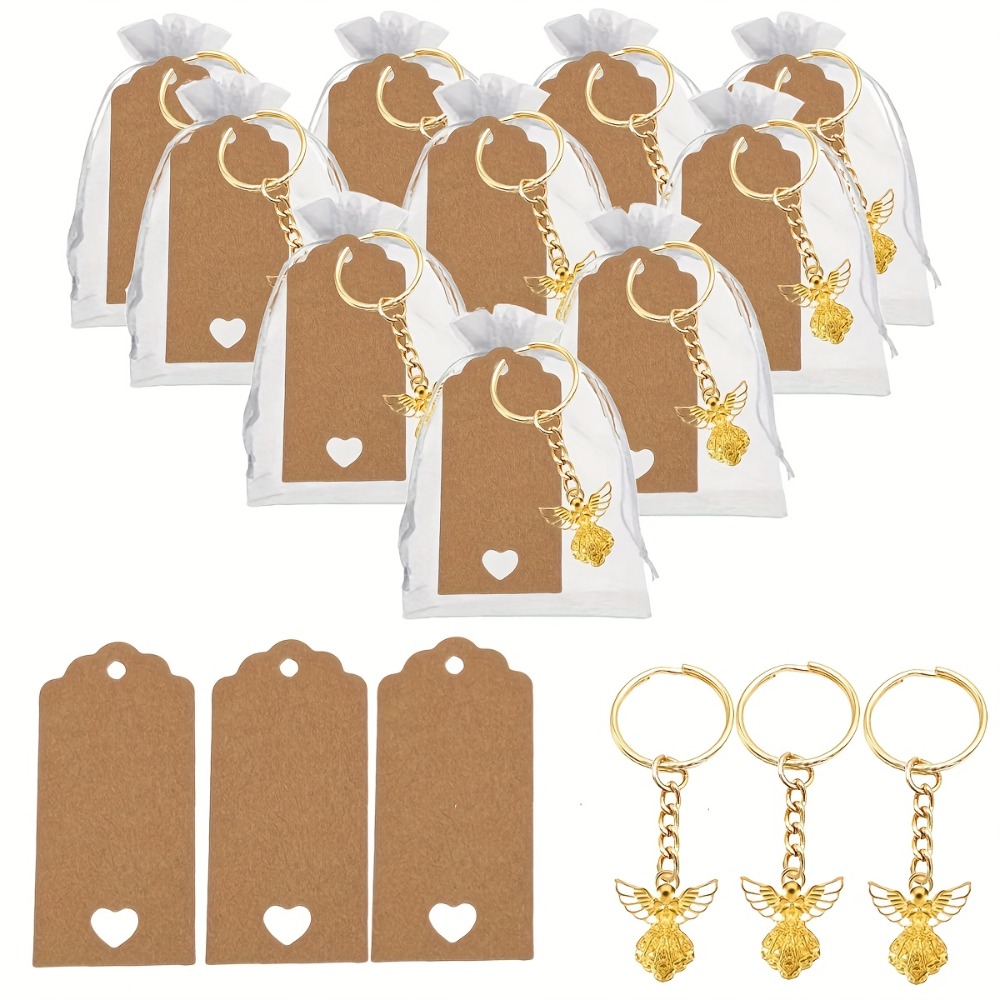 Wedding Supply Bulk - 12/24/36/48sets Angel Keychain Bulk DIY Craft