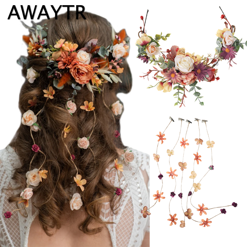 Wedding Arch Flower - AWAYTR Bride Flower Crown Vine Wreath