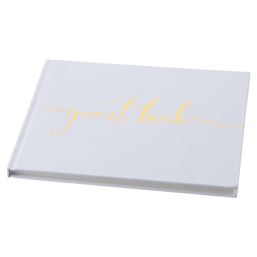 Personalized Guest Book - Pink/Black/White Wedding Guest Book Delicate Paper