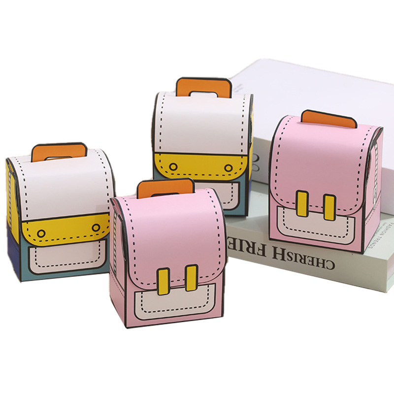 Wedding Supply.Box - 25/50Pcs Schoolbag Shape Candy Box Back