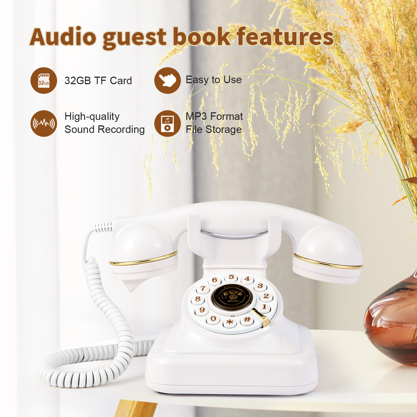 Personalized Guest Book - Audio message book phone wedding guest