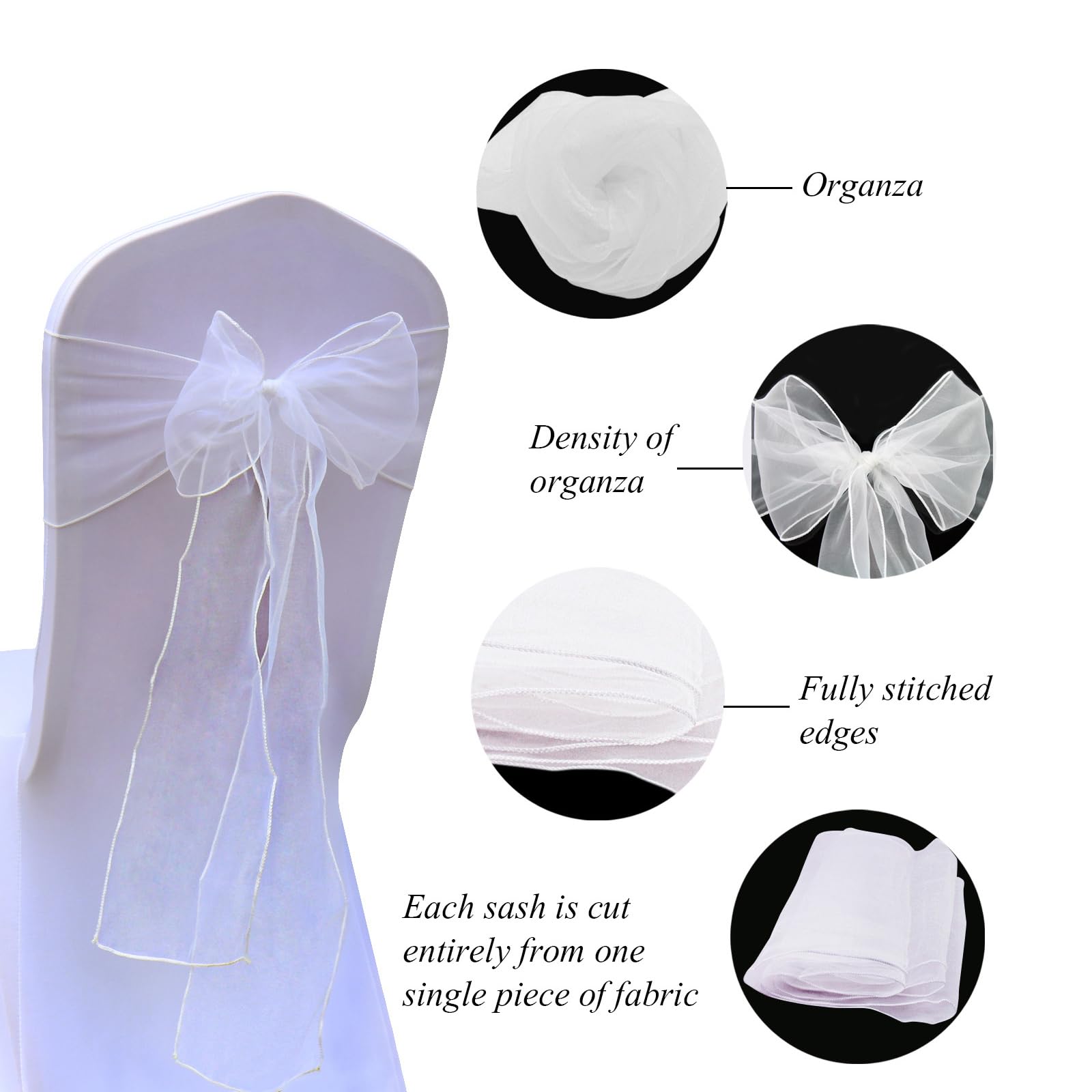 10/100PCS Elegant Organza Chai - Chair Sash Organza 리뷰 및 가격
