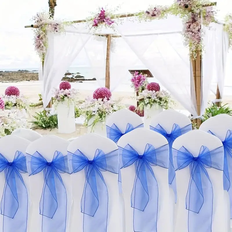 100-10PCS Wedding Chair Decora - Chair Sash Organza 리뷰 및 가격