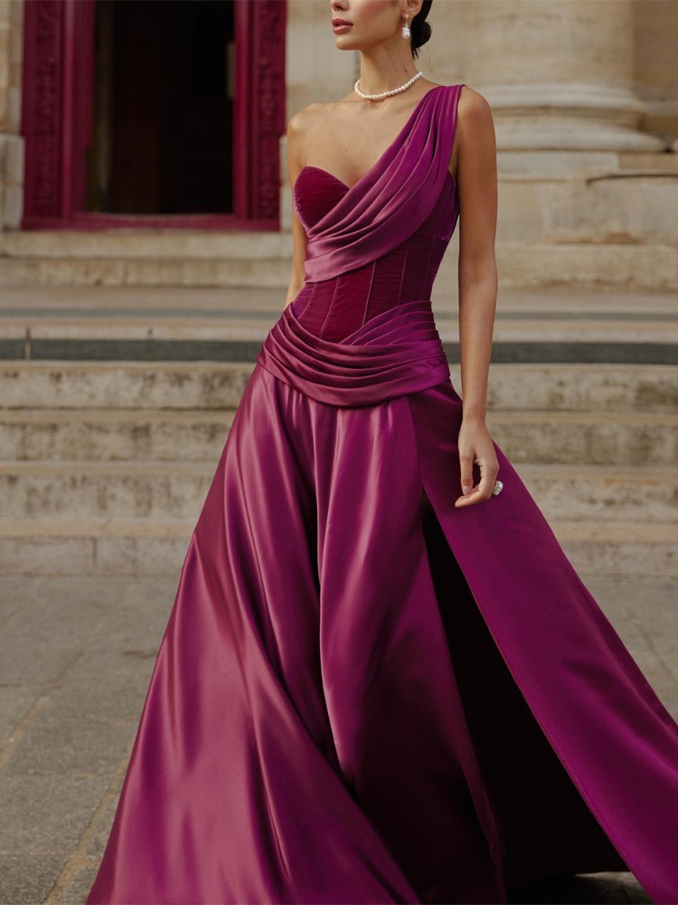 Elegant One Shoulder A Line Ev - Wedding Qb 리뷰 및 가격