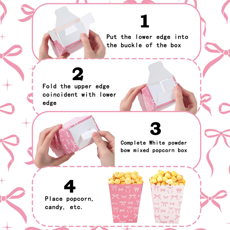 10Pcs Bow Paper Popcorn Boxes  - Wedding Supply.Box 리뷰 및 가격