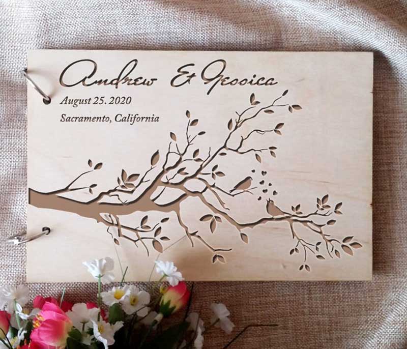 Personalized Engraved  Wooden  - Personalized Guest Book 리뷰 및 가격