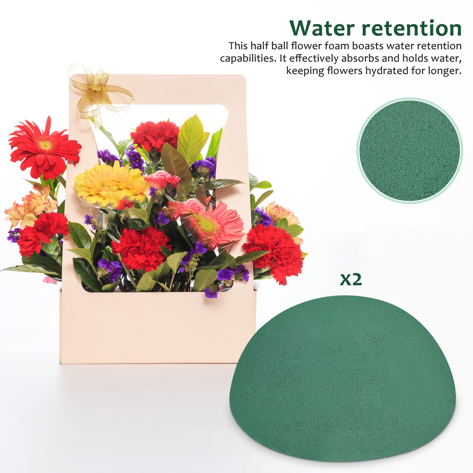 2Pcs Green Floral Foam Half Ba - Wedding Arch Flower 리뷰 및 가격