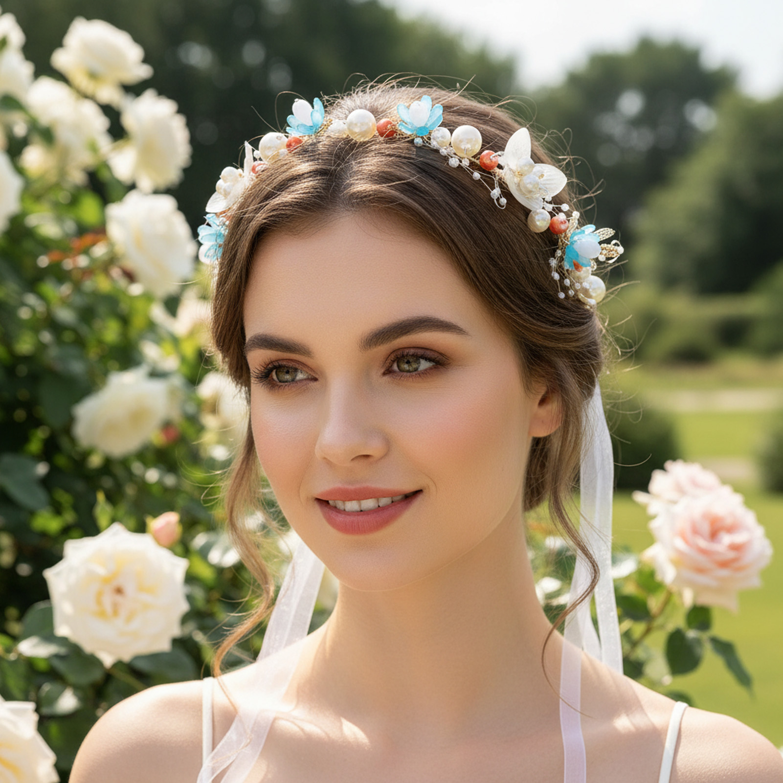 Pearl Flower Headband Bridal W - Wedding Arch Flower 리뷰 및 가격