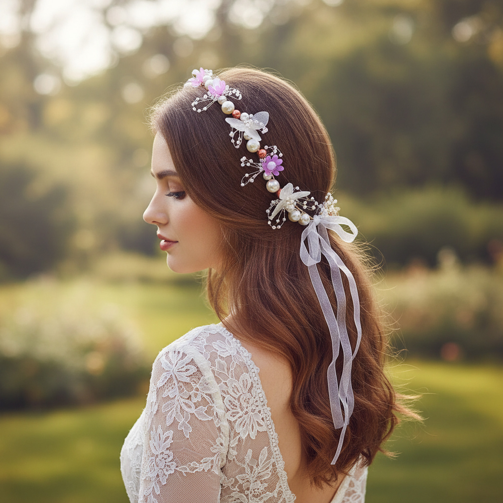 Pearl Flower Headband Bridal W - Wedding Arch Flower 리뷰 및 가격