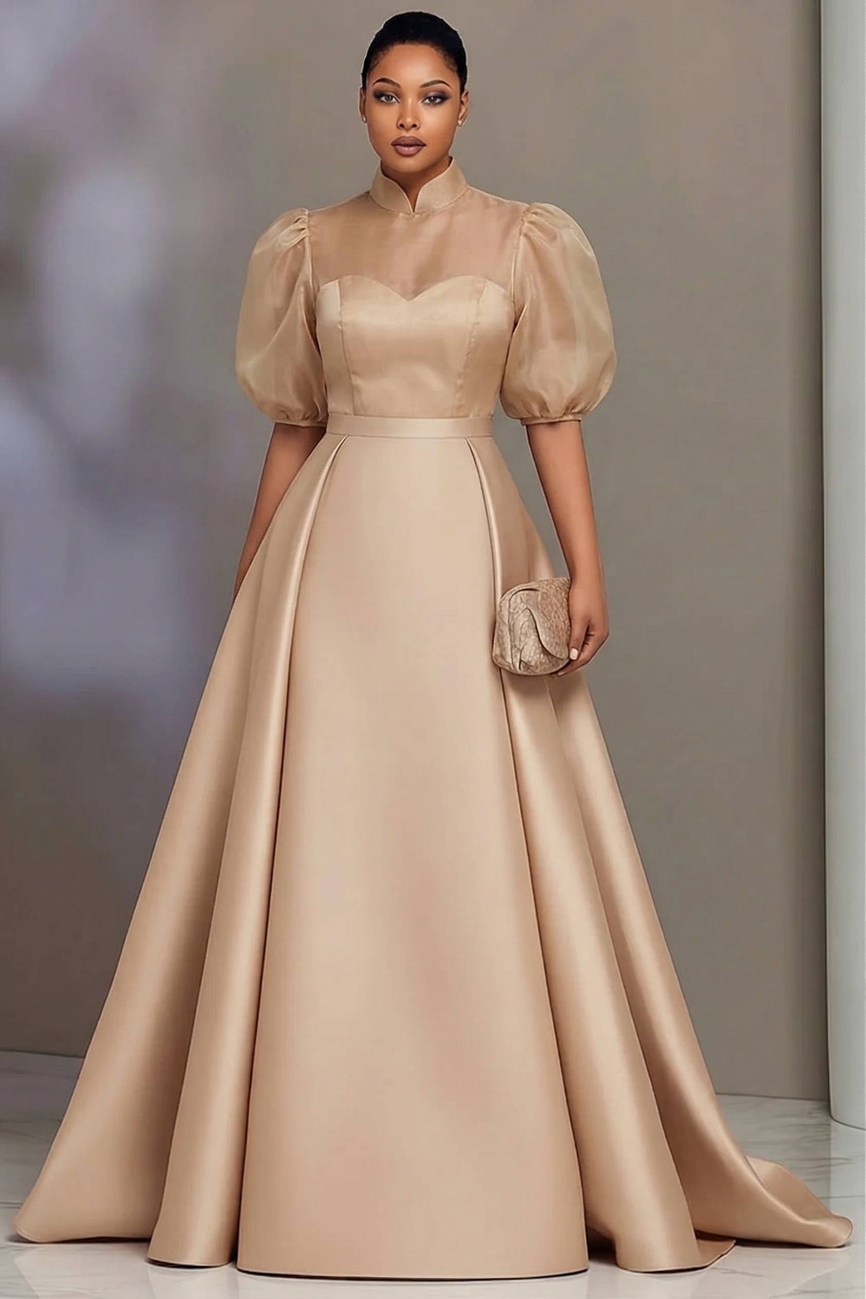 Plus Size Elegant Satin Prom D - Wedding Support 리뷰 및 가격