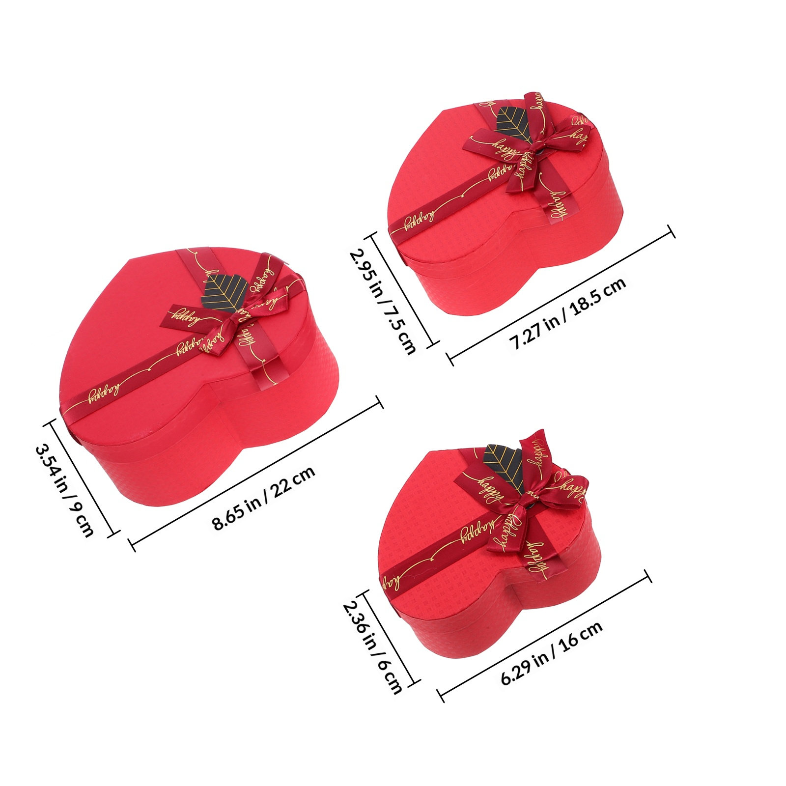 3Pcs Heart Gift Box Stylish Ro - Wedding Solution 리뷰 및 가격
