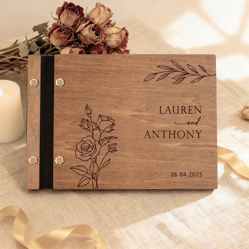 Personalized Wooden Wedding Gu - Personalized Guest Book 리뷰 및 가격