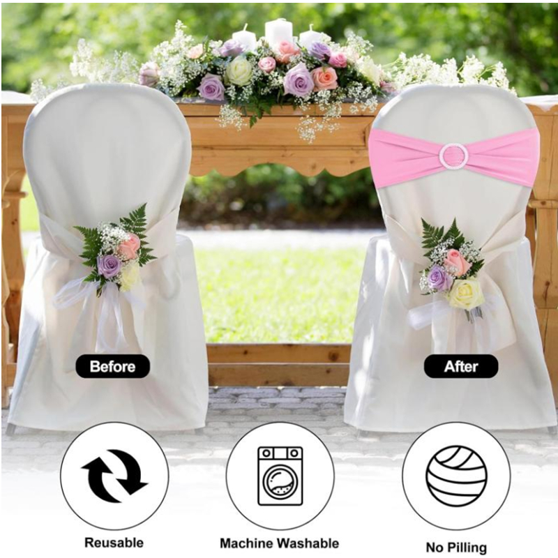 100/50/10pcs Elastic Chair Kno - Chair Sash Organza 리뷰 및 가격