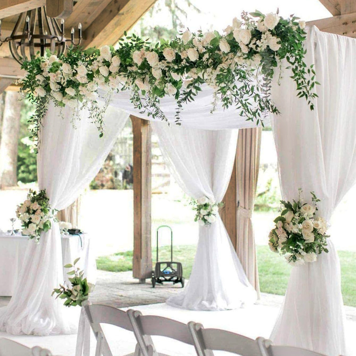 White Wedding Decoration Tulle - Chair Sash Organza 리뷰 및 가격