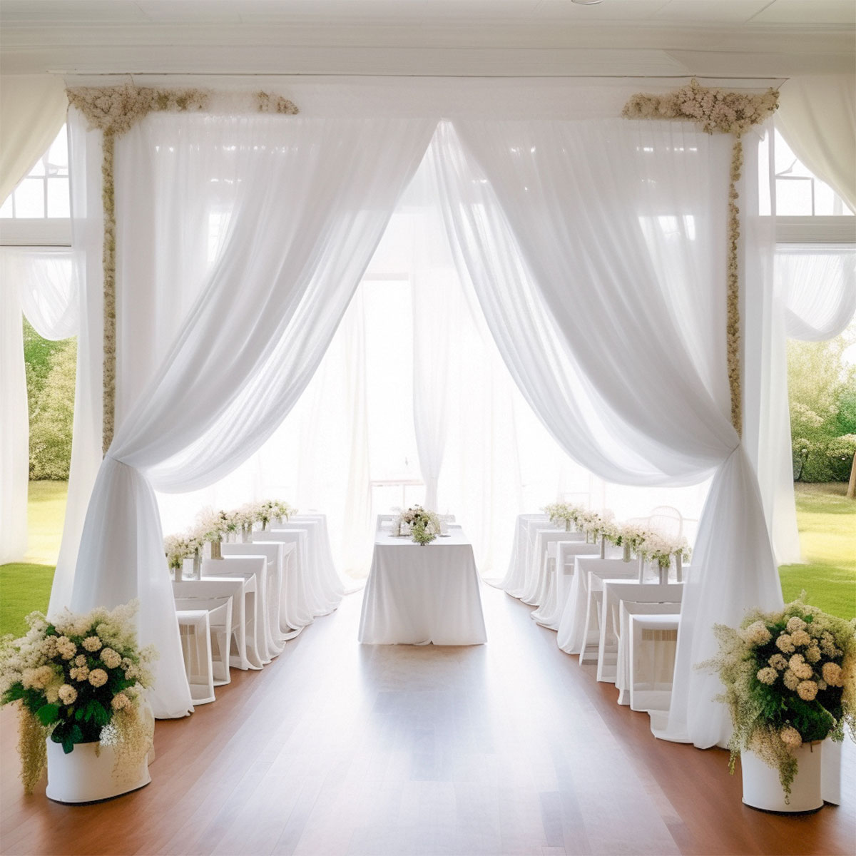 White Wedding Decoration Tulle - Chair Sash Organza 리뷰 및 가격
